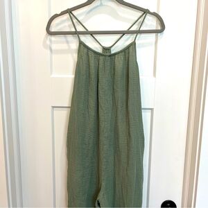Thereabouts Girls Size‎ Large 14 Long Pants Sleeveless Romper Olive Green